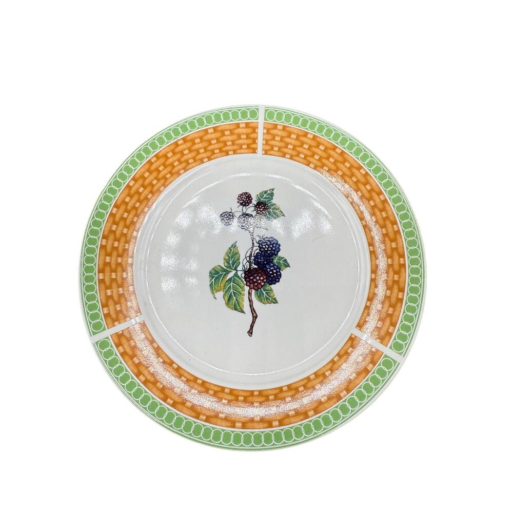 Set of 4 Royal Norfolk Decorative China Blackberry Fruit Dessert Plate - 7.5"